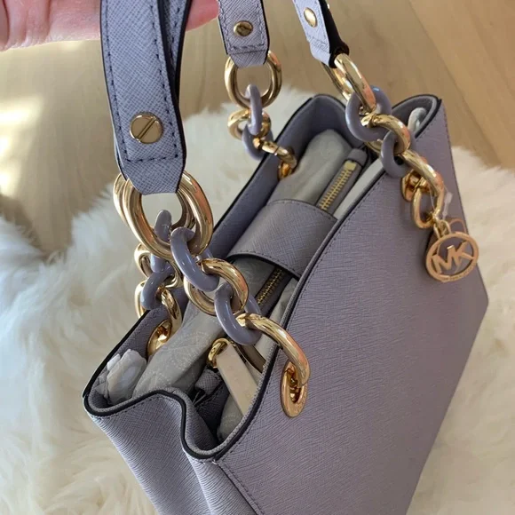 NewMicheal Kors Cynthia Saffiano Small Leather Satchel Bag